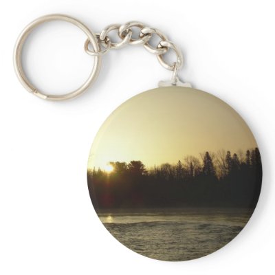 Golden Mississippi river sunrise Key Chain by NiftyMorning