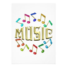 GOLDEN MUSIC PERSONALIZED INVITATIONS