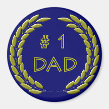 Golden Number 1 Dad Magnet