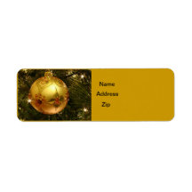 Golden ornament address label