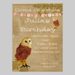 Golden Owl Birthday Invitation invitations