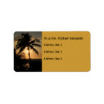 Golden Palm Tree Sunset Personalized Address Label