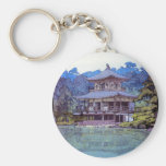 Golden Pavilion  Hiroshi Yoshida garden lake scene Keychains