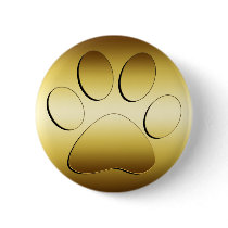 GOLDEN PAW PRINT PINBACK BUTTON