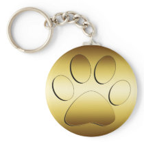 GOLDEN PAW PRINT KEY CHAIN