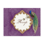 Golden Peacock & Swirls - RSVP Response Postcard