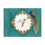 Golden Peacock & Swirls - Table Number Cards
