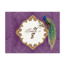 Golden Peacock & Swirls - Table Number Cards