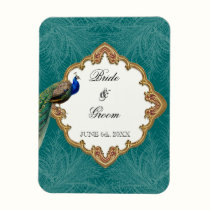 Golden Peacock & Swirls - Wedding Save the Date magnets