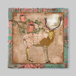Golden Pink Gypsy Owls & Ornate Buck Magnet magnets