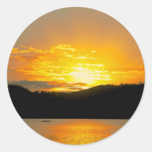 Golden Pond Round Stickers