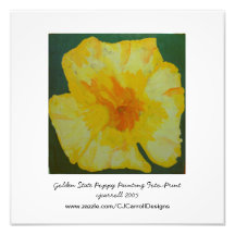 Golden Poppy Painting Photo-Print