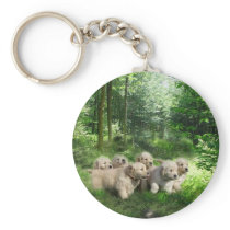 Golden Puppies Keychain