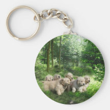 Golden Puppies Keychain