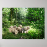Golden Puppies Poster