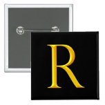 Golden R Monogram Button