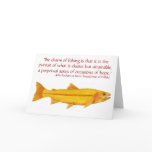 Golden Rainbow Trout Card with saying