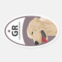 Golden Retriever 1 Oval Stickers