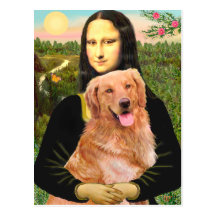 Golden Retriever 2 - Mona Lisa Postcard