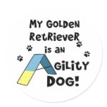 Golden Retriever Agility Dog Round Sticker