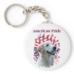 Golden Retriever American Pride Key Chain