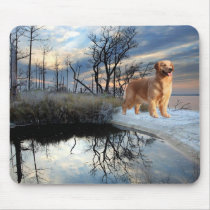 Golden Retriever At The Pond Mousepad