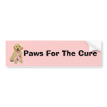 Golden Retriever Breast Cancer Bumper Sticker bumper stickers