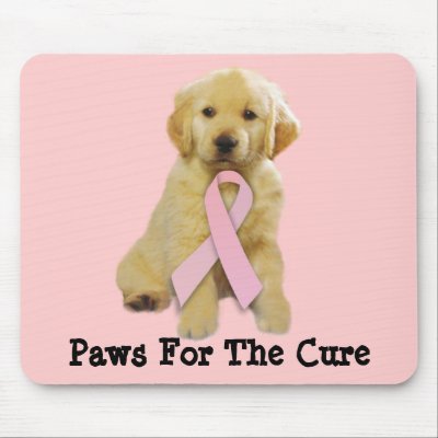 Golden Retriever Breast Cancer Mousepad by normagolden