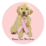 Golden Retriever Breast Cancer Sticker