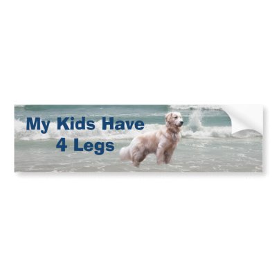 Golden Retriever Bumper Sticker My Kids Have 4Legs by normagolden