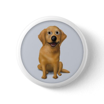 Golden Retriever Button by cartoondogs