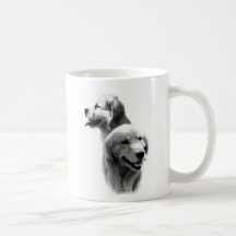 Golden Retriever Charcoal 2 Coffee Mugs