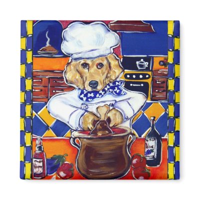 Golden Retriever Chef Refrigerator Magnets by Art_by_Joanne