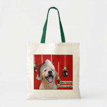 Golden Retriever Christmas Cards Gifts Canvas Bags