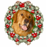 Golden Retriever Christmas wreath Photo Cut Outs