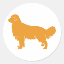 Golden Retriever Classic Profile Round Sticker