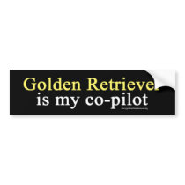 Golden Retriever Co-Pilot Bumper Sticker