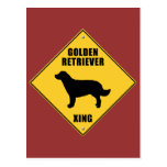 Golden Retriever Crossing (XING) Sign Post Card