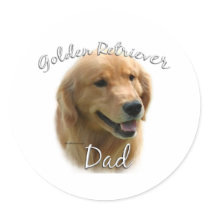Golden Retriever Dad 2 Round Stickers