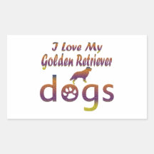 Golden Retriever designs Rectangle Stickers