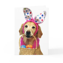 Golden Retriever Easter Bunny Greeting Card