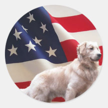 Golden Retriever Flag Sticker