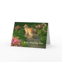 Golden Retriever Garden Greeting Card