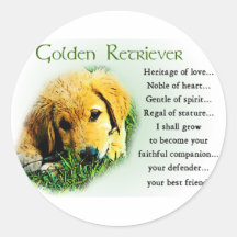 Golden Retriever Gifts Round Stickers