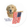 Golden Retriever God Bless America Sticker
