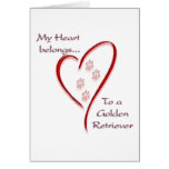 Golden Retriever Heart Belongs Greeting Card