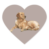 Golden Retriever Heart Sticker