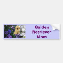 Golden Retriever Hydrangea Bumper Sticker