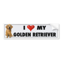 Golden Retriever Love Sticker