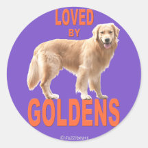 Golden Retriever 'Loved By Goldens' Round Stickers